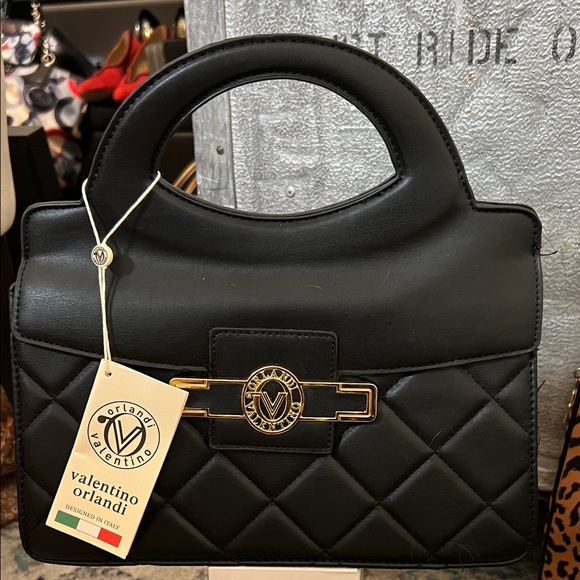 Valentino Orlandi Handbags - Valentino Orlandi Black Quilted Satchel w/ Crossbody NWT